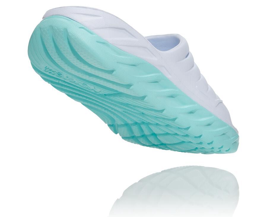 Hoka One One Womens Slide - ORA Recovery - White/Blue - SMQX95360